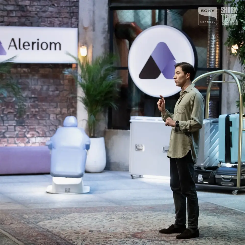 Diego participating in Shark Tank with Aleriom